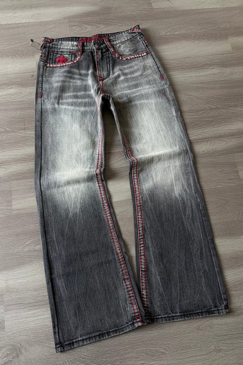 Crimson Cross Washed Bootcut Denim