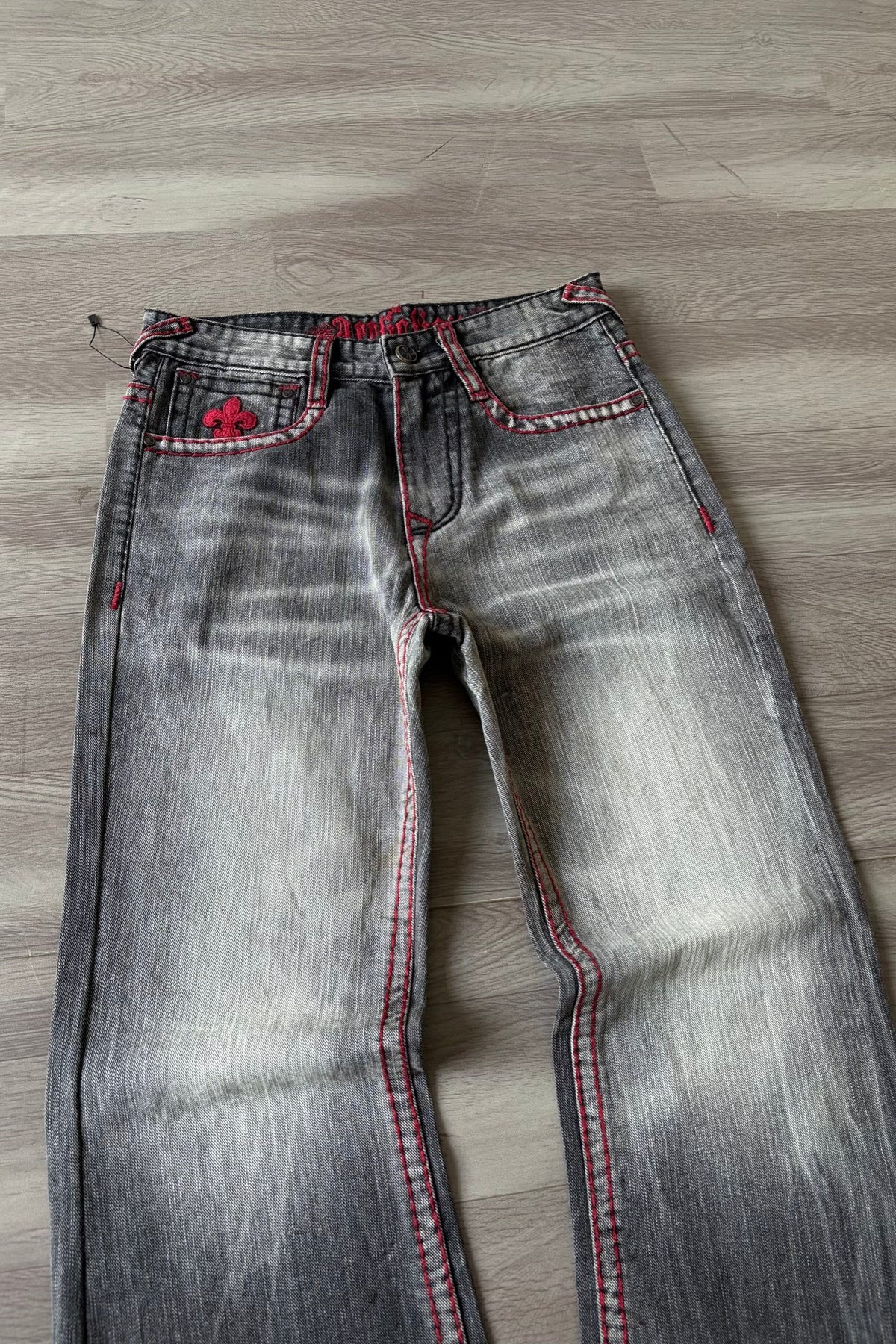Crimson Cross Washed Bootcut Denim