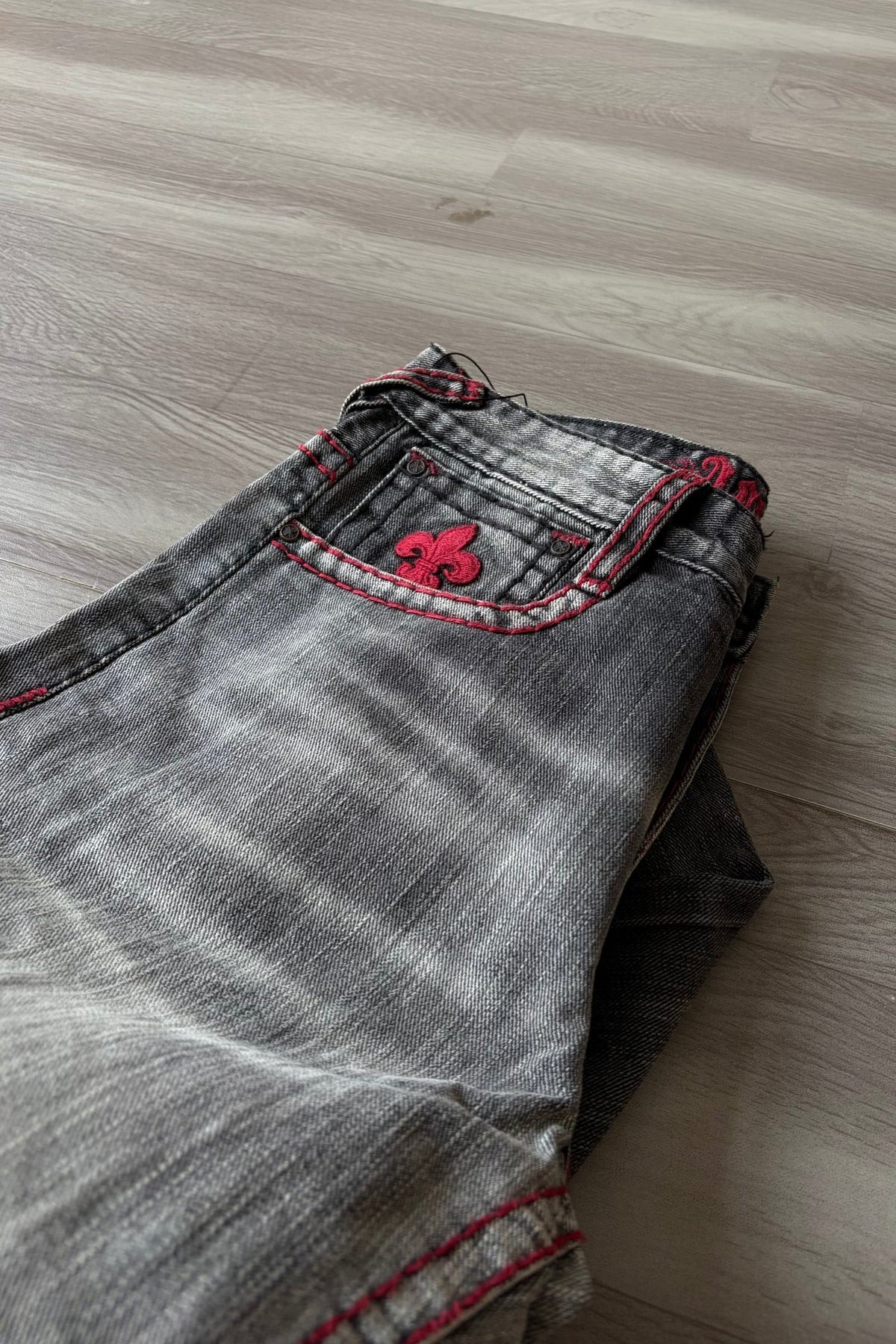 Crimson Cross Washed Bootcut Denim