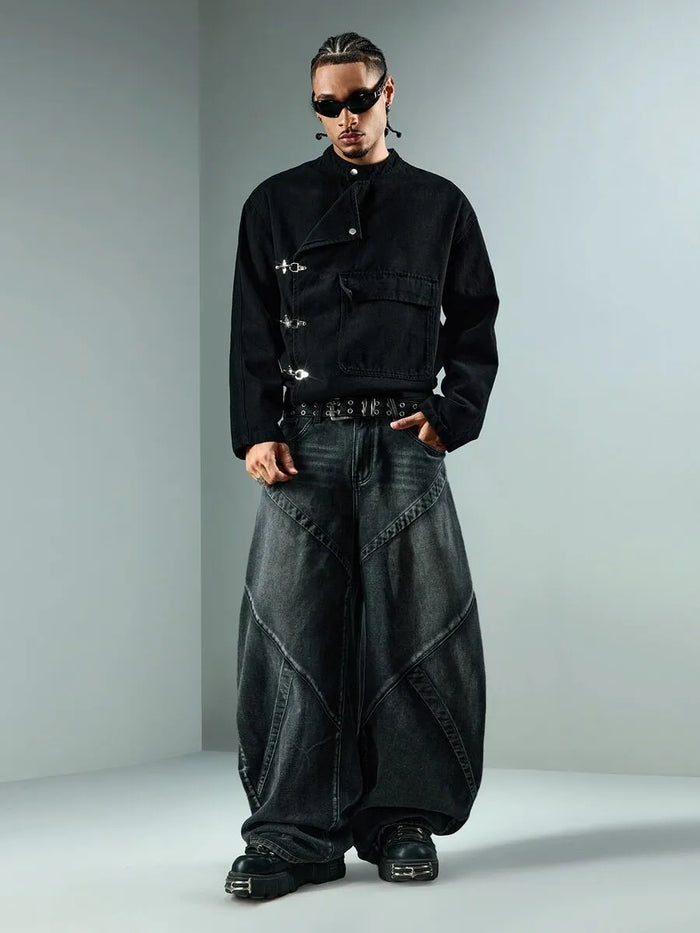 Noir Utility Buckle Jacket