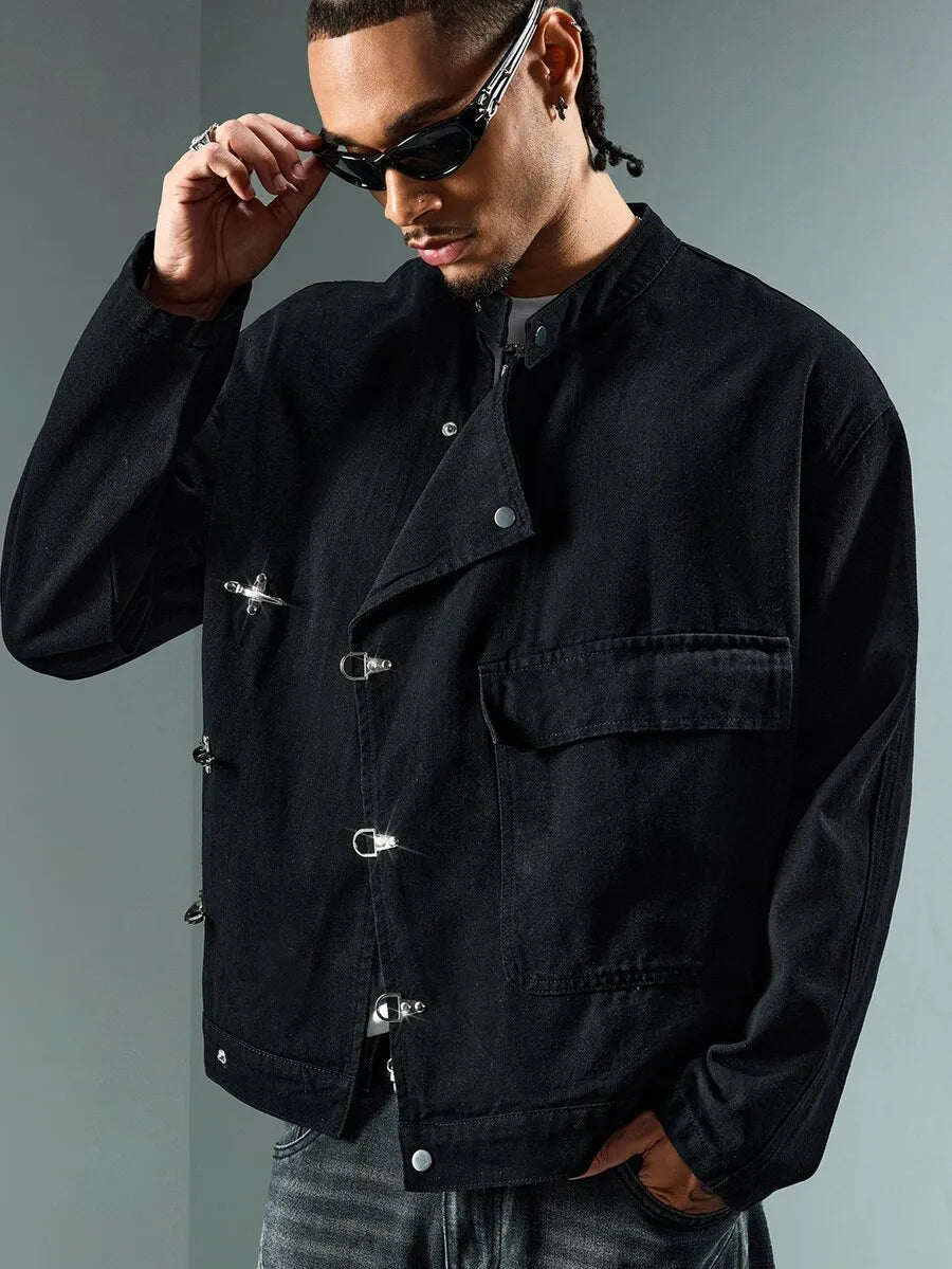 Noir Utility Buckle Jacket
