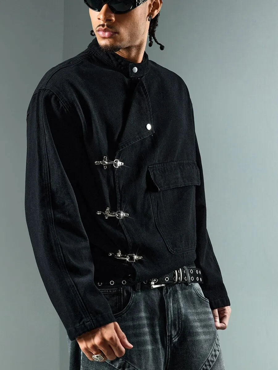 Noir Utility Buckle Jacket